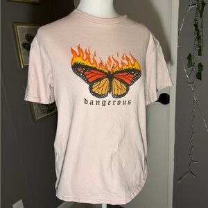 Pink Butterfly Graphic Kids T-Shirt